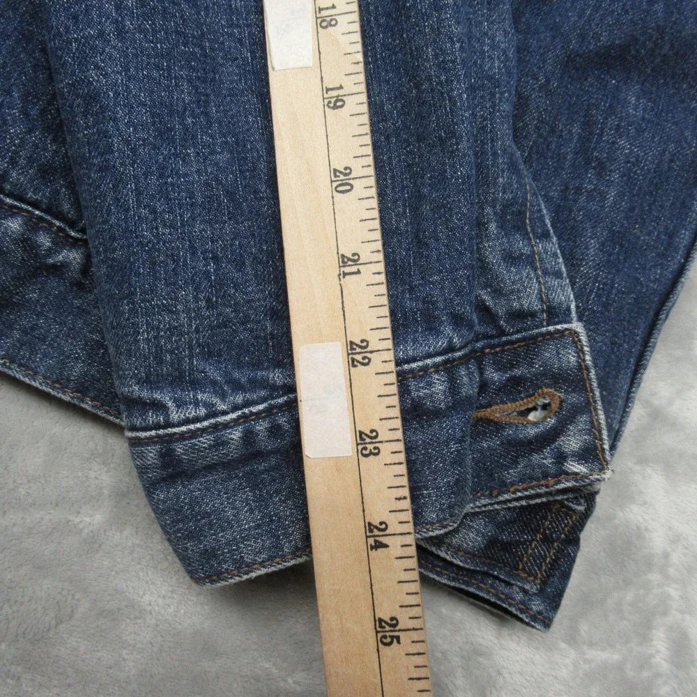Levis Denim Jacket Mens Small Blue Sherpa Lined Insulated Button Front Trucker - Picture 11 of 13